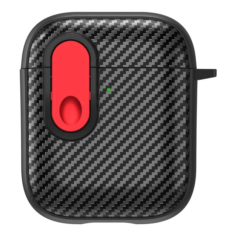 Custodia protettiva per cuffie Earphone per Apple AirPods con custodia di ricarica (2016) / (2019) / AirPods con custodia di ricarica wireless (2019), copertura in TPU+PC con design a fibbia - Nero+Rosso