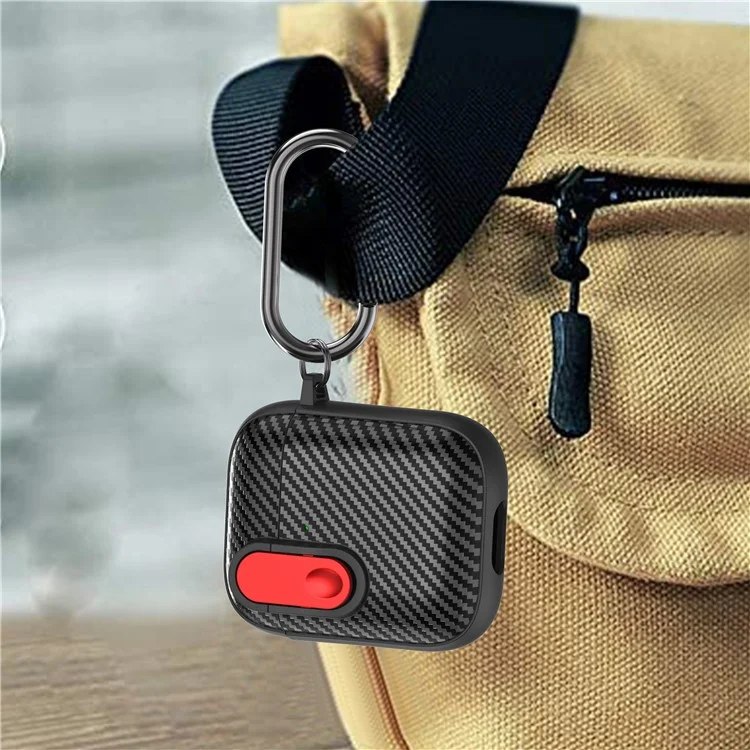 Custodia protettiva per cuffie Earphone per Apple AirPods con custodia di ricarica (2016) / (2019) / AirPods con custodia di ricarica wireless (2019), copertura in TPU+PC con design a fibbia - Nero+Rosso