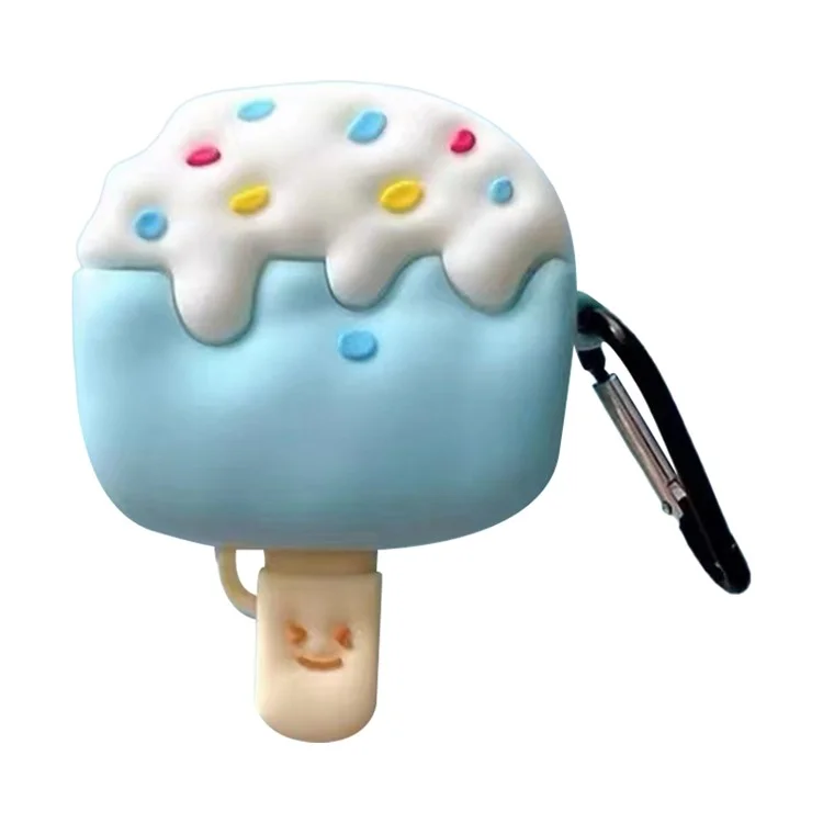 Für Apple AirPods Pro / Pro 2 Ice Cream Design Earphone Protective Cover Silikon-Hülle mit Anti-Verlust-Schnalle