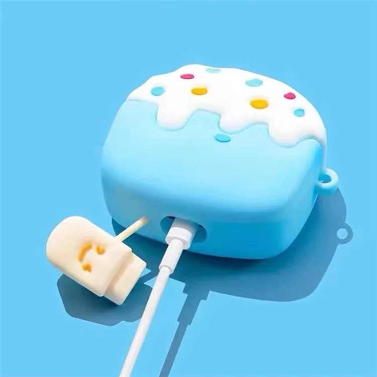 Für Apple AirPods Pro / Pro 2 Ice Cream Design Earphone Protective Cover Silikon-Hülle mit Anti-Verlust-Schnalle
