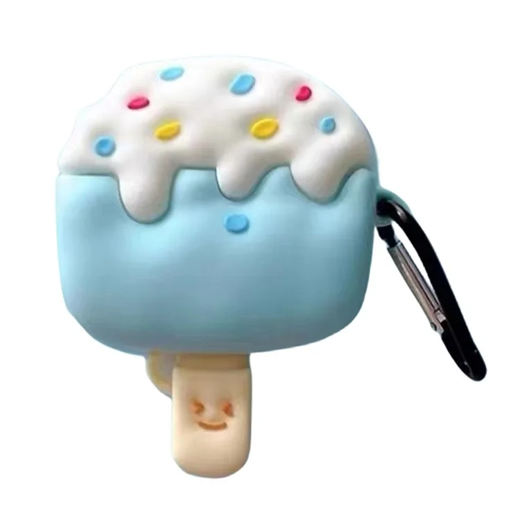 Per Apple AirPods 3 Cartoon Ice Cream Design Earphone Cover Silicone Drop-proof Case with Anti-lost Buckle