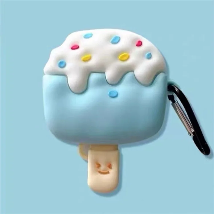 Per Apple AirPods 3 Cartoon Ice Cream Design Earphone Cover Silicone Drop-proof Case with Anti-lost Buckle