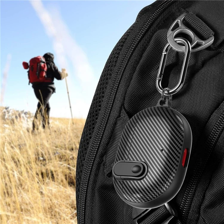 Para los auriculares inalámbricos Beats Bluetooth Carcasa de carbono Textura de fibra de carbono TPU+PC Funda protectora de auriculares - Negro