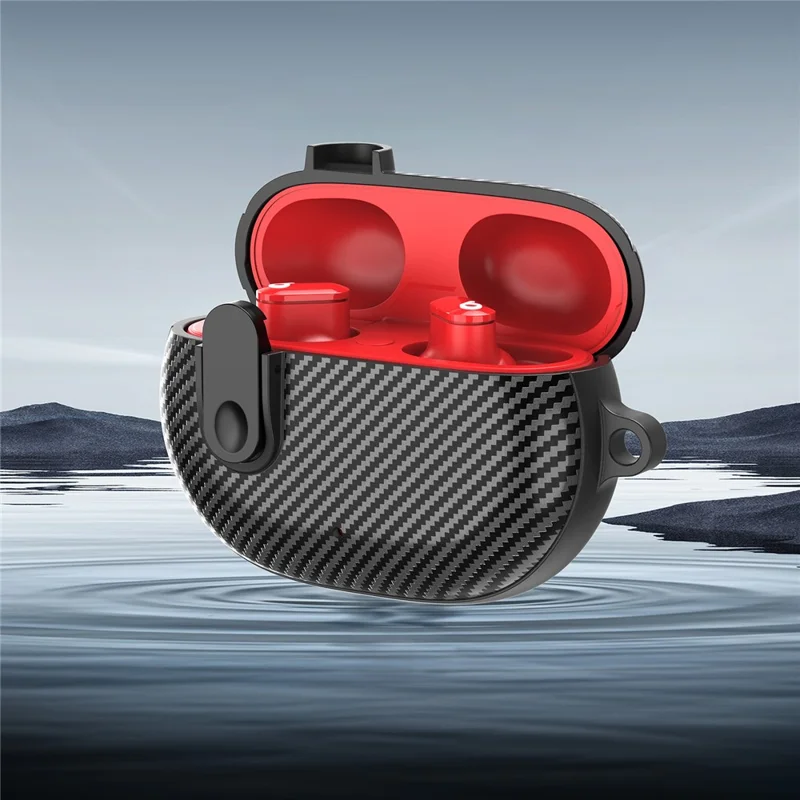 For Beats Wireless Bluetooth-compatible Earphone Cover Carbon Fiber Texture TPU+PC Case Headphone Sleeve - White