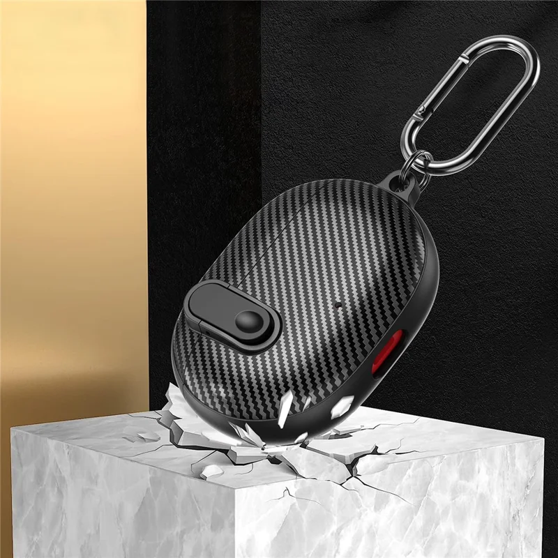 For Beats Wireless Bluetooth-compatible Earphone Cover Carbon Fiber Texture TPU+PC Case Headphone Sleeve - White