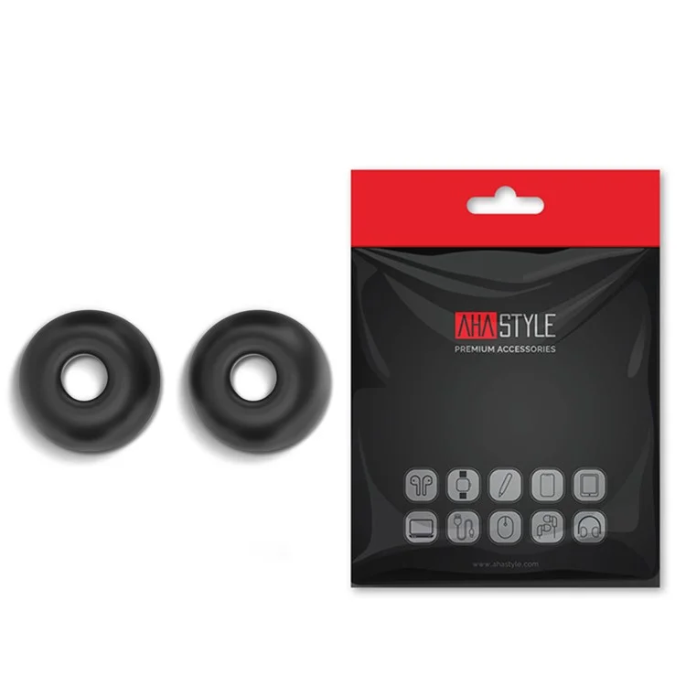 AHASTYLE PT99-2 1 Par Para Apple AirPods Pro 2 / AirPods Pro Silicone Ear Tips Bluetooth Earphone Ear Caps Cover, Tamanho M - Preto
