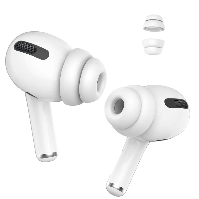 AHASTYLE PT99-2 1 Pair Earbud Ear Tips for Apple AirPods Pro 2  /  AirPods Pro Bluetooth-compatible Earphone Silicone Caps Cover, Size S - White