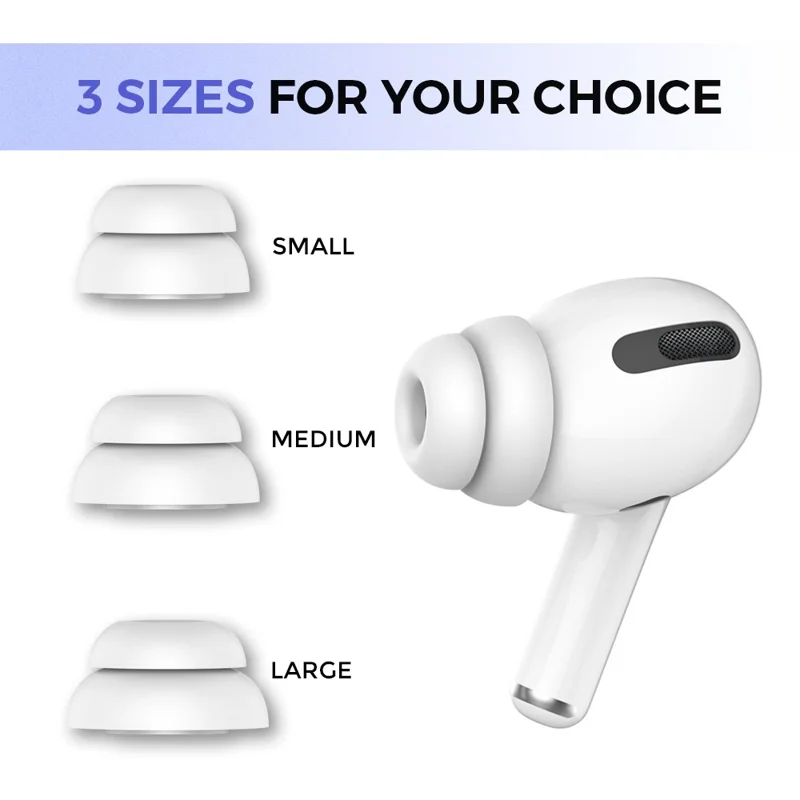 AHASTYLE PT99-2 1 Pair Earbud Ear Tips for Apple AirPods Pro 2  /  AirPods Pro Bluetooth-compatible Earphone Silicone Caps Cover, Size S - White