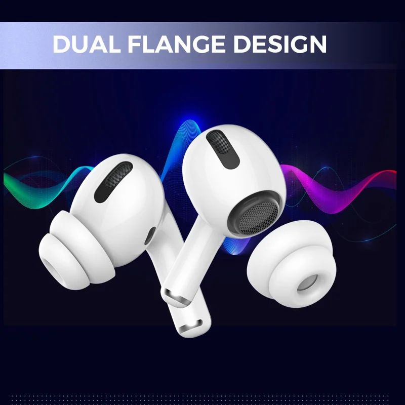 AHASTYLE PT99-2 1 Pair Earbud Ear Tips for Apple AirPods Pro 2  /  AirPods Pro Bluetooth-compatible Earphone Silicone Caps Cover, Size S - White