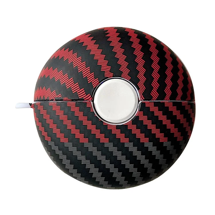 PC Protective Case for Lenovo Thinkplus LP80 Earphone Carbon Fiber Texture Bi-color Bluetooth-compatible Earbud Cover - Red+Black