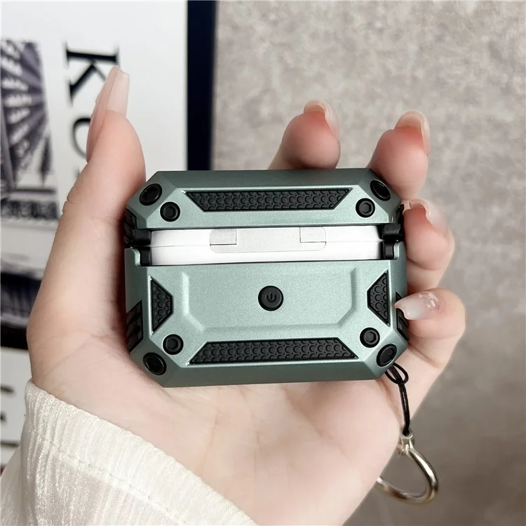 Ohrhörerschutz für AirPods Pro Military Drop-proof TPU+PC Kopfhörer Schutzhülle mit Schnalle - Lila