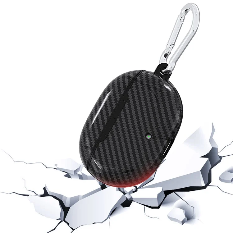 For Huawei Freebuds Pro Earphone Cover Carbon Fiber Texture TPU Case Wireless Bluetooth-compatible Headset Sleeve - Black