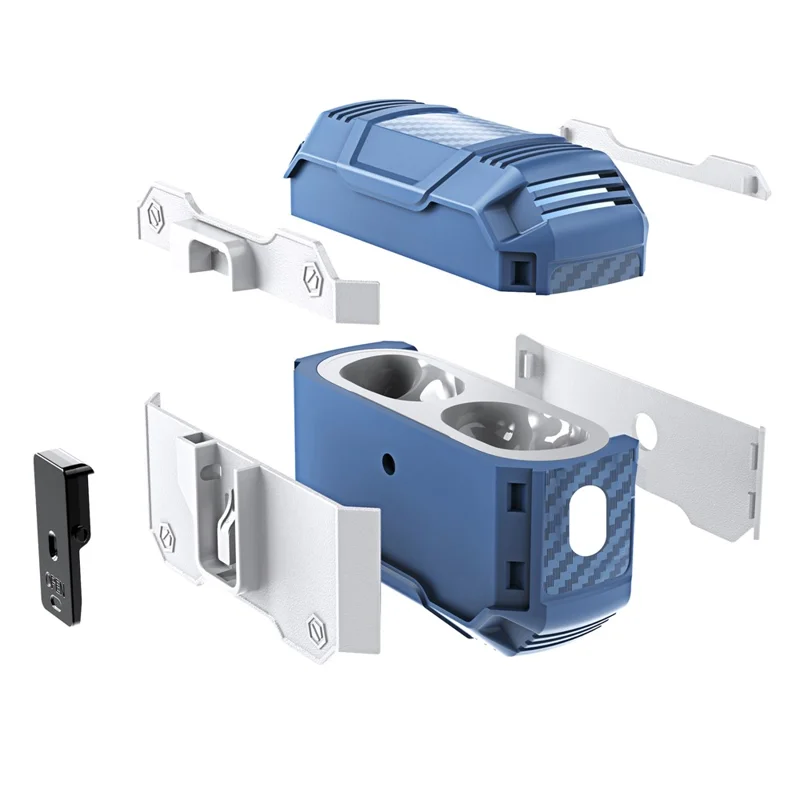 Beschermhoes voor oplaadcase AirPods Pro 2 met knopvergrendeling, Bluetooth-compatibele oordopjesbeschermer met metalen gesp - Rood