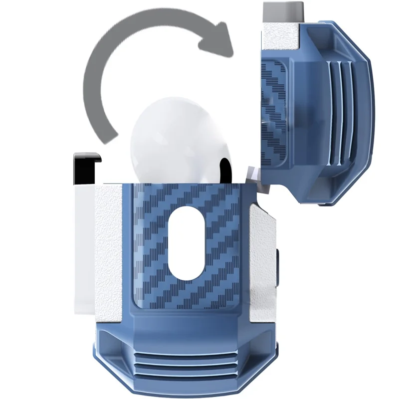 For AirPods Pro 2 Charging Case Cover Button Lock Bluetooth-compatible Earbuds Protector with Metal Buckle - Pink