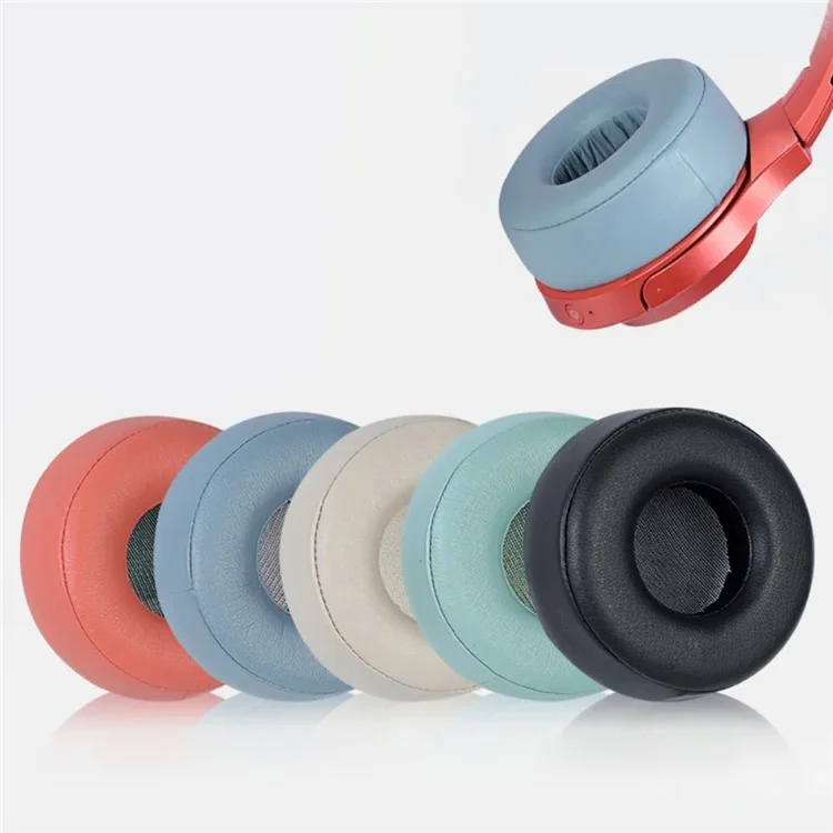 1 Pair Protein Leather Ear Cushions for Sony WH-H800 Headset Ear Pads Replacement with Crowbar - Black