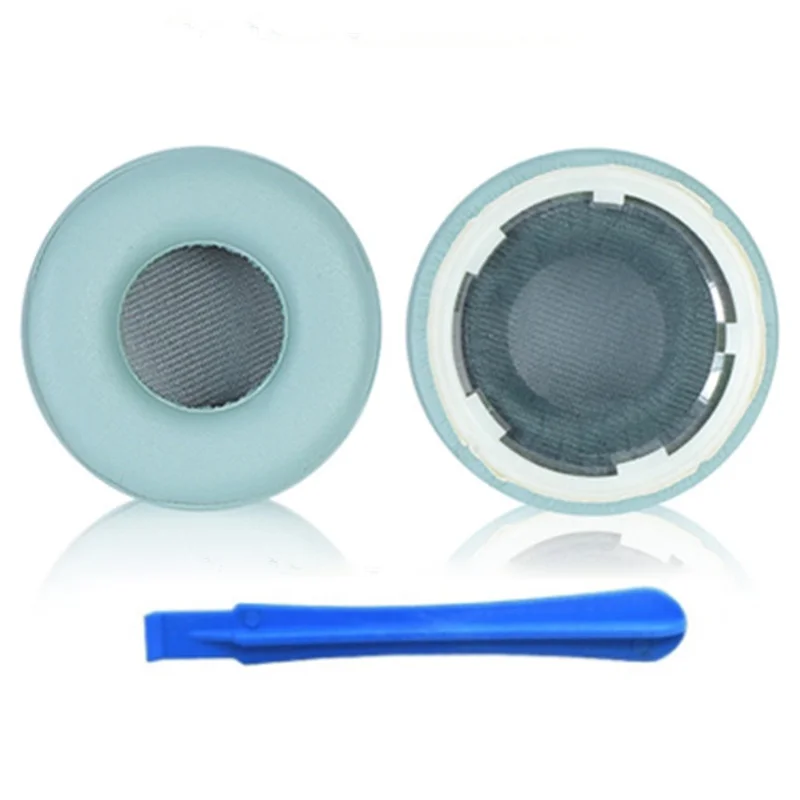 1 Pair Protein Leather Ear Cushions for Sony WH-H800 Headset Ear Pads Replacement with Crowbar - Mint Green