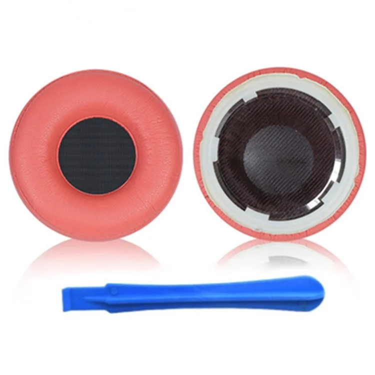 1 Pair Protein Leather Ear Cushions for Sony WH-H800 Headset Ear Pads Replacement with Crowbar - Red