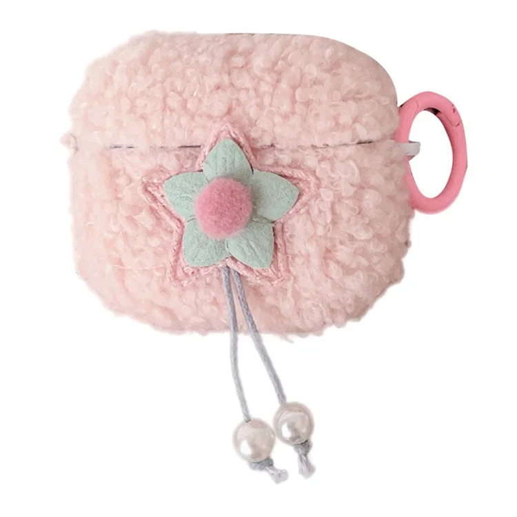 Per Apple AirPods Pro 3 Earbud Case Star Pearl Design Fluff TPU Earphone Anti-drop Cover with Ring Buckle