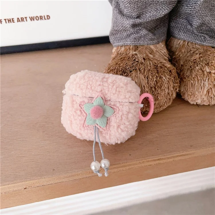 Per Apple AirPods Pro 3 Earbud Case Star Pearl Design Fluff TPU Earphone Anti-drop Cover with Ring Buckle
