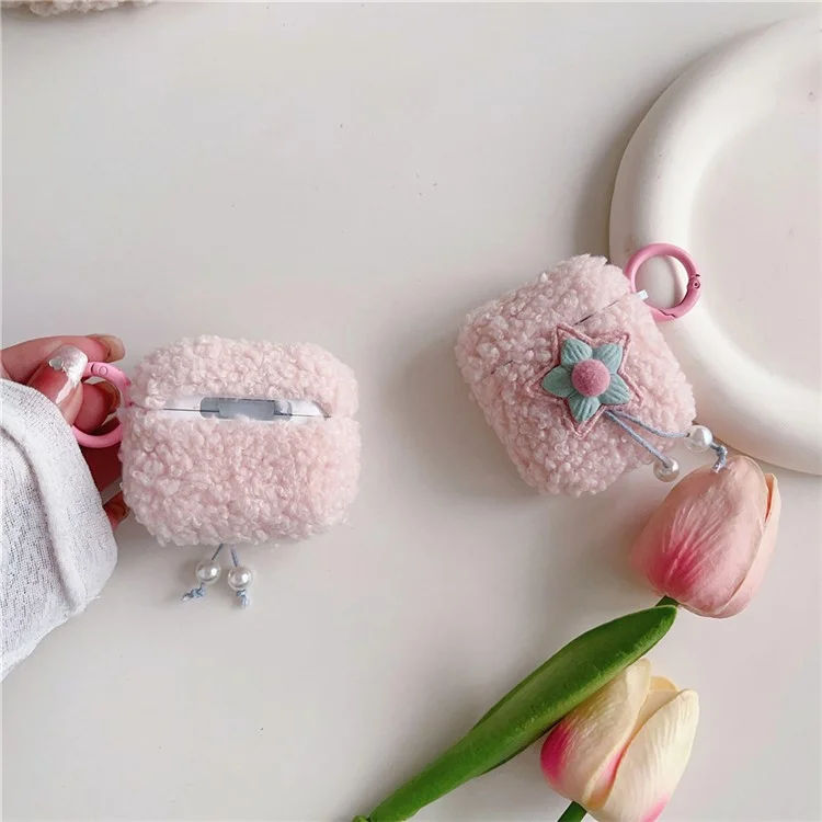 Per Apple AirPods Pro 3 Earbud Case Star Pearl Design Fluff TPU Earphone Anti-drop Cover with Ring Buckle