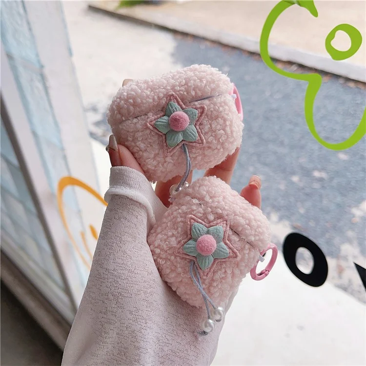 Per Apple AirPods Pro 3 Earbud Case Star Pearl Design Fluff TPU Earphone Anti-drop Cover with Ring Buckle