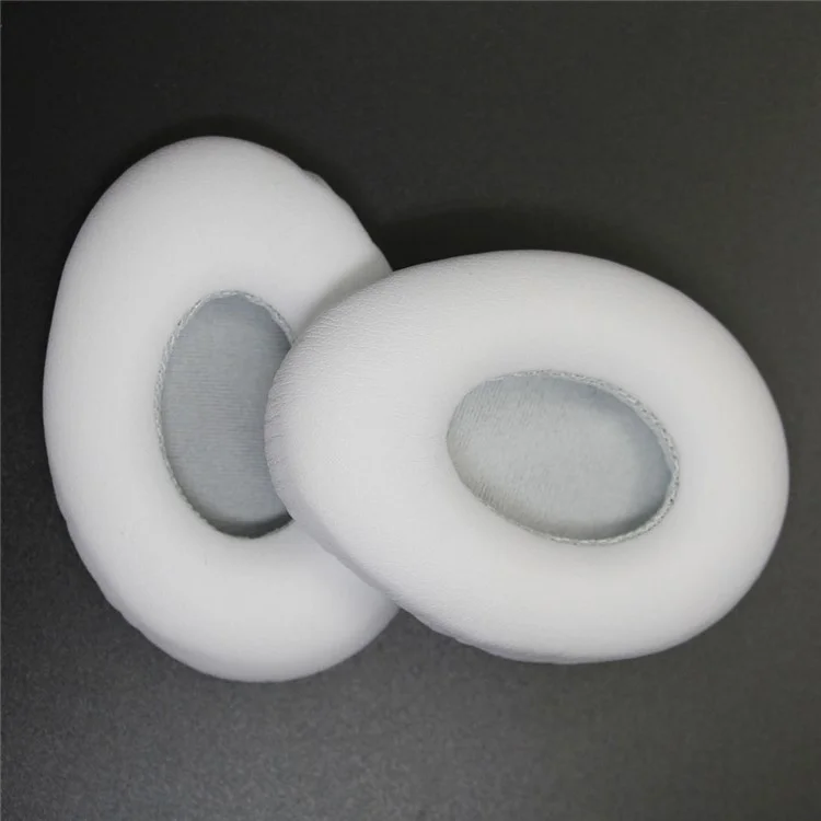 JZF-100 1 Pair For Monster Diamond Tears Headset Earpads Replacement Soft Protein Leather + Sponge Ear Cushions - White