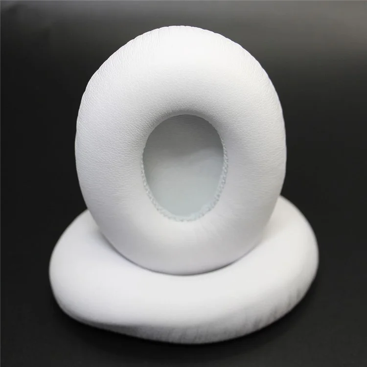 JZF-100 1 Pair For Monster Diamond Tears Headset Earpads Replacement Soft Protein Leather + Sponge Ear Cushions - White