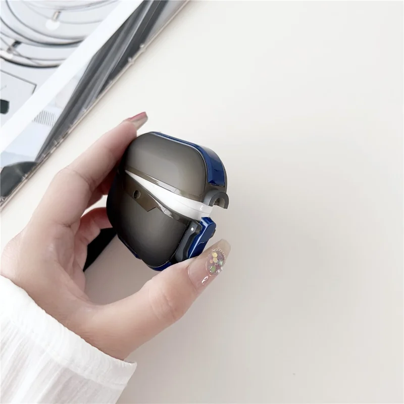 Leica Series Soft TPU Ohrhörer Cover Protector für AirPods Pro 2 Dual Color Bluetooth Ohrhörer Case mit Riemen - Blau