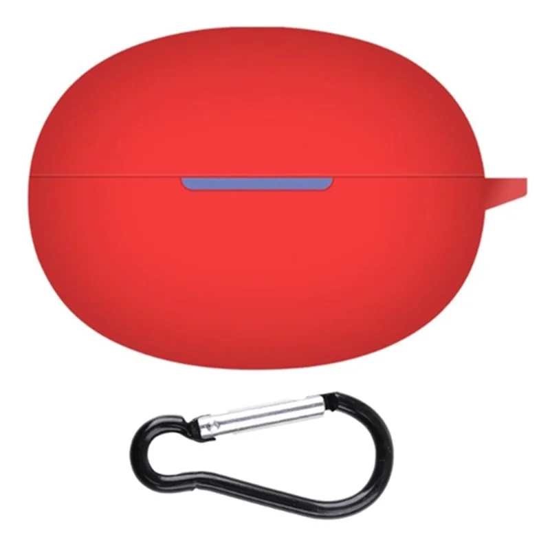 For Realme Buds Air 5 Earphone Case Bluetooth-compatible Earbud Silicone Cover with Anti-lost Buckle - Red