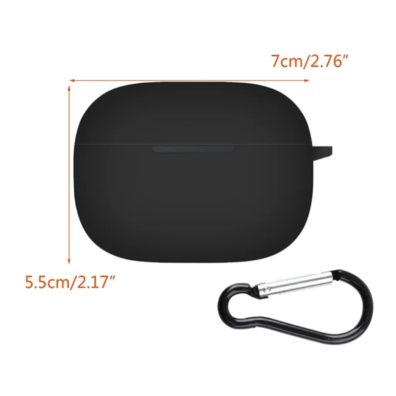 For Realme Buds T300 Earphone Silicone Case Anti-drop Earbud Protective Cover with Anti-lost Buckle - White