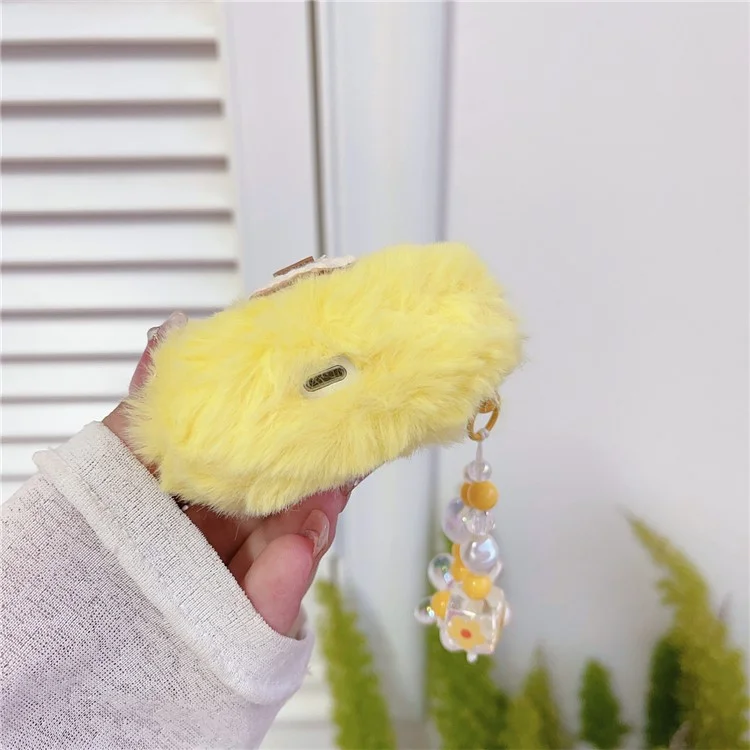 Für AirPods Pro 2 Soft Plush Protective Cover Star Design Earphone Anti-drop Case with Chain Pendant