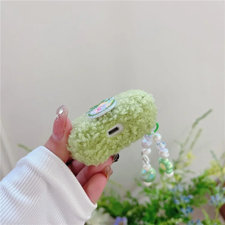 For Apple AirPods 3 Anti-drop Cover Cute Pineapple Fluff TPU Bluetooth-compatible Earphone Case with Pendant