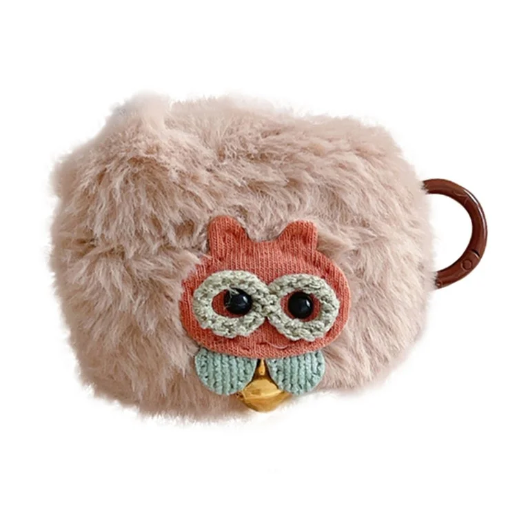 Para AirPods Pro 2 Cartoon Owl Soft Plush Bluetooth Earphone Case Anti-drop Cover with Buckle
