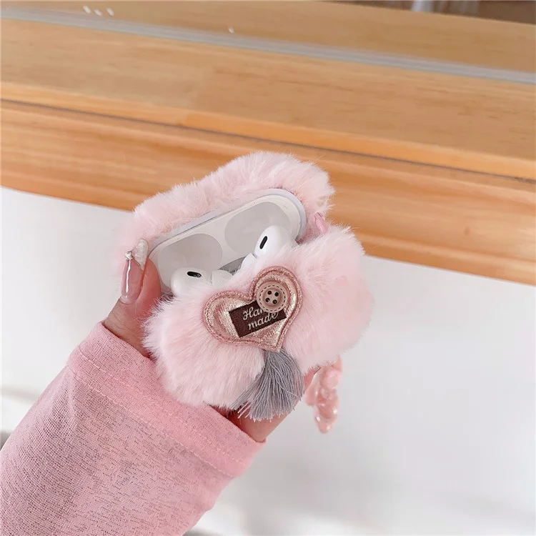Für Apple AirPods Pro Soft Plush Bluetooth Ohrhörer Hülle Anti-Drop Ladehülle mit Schnalle