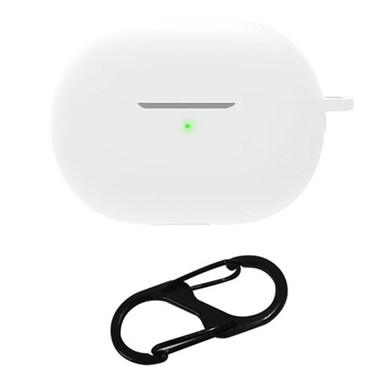 For Huawei FreeBuds Pro 3 Earphone Anti-drop Case Soft Silicone Cover with Hanging Buckle - White