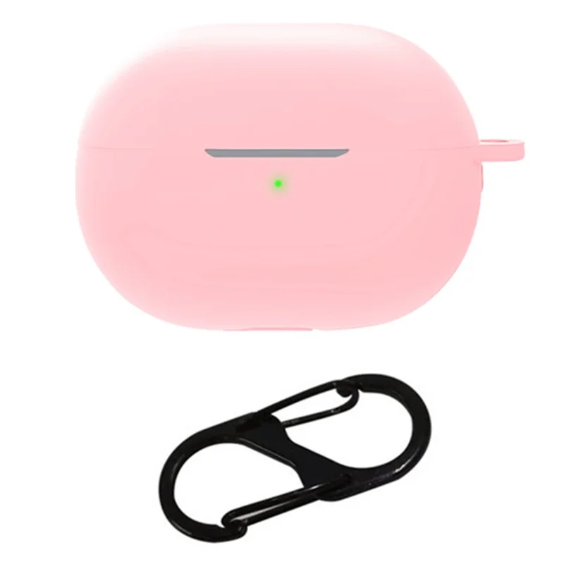For Huawei FreeBuds Pro 3 Earphone Anti-drop Case Soft Silicone Cover with Hanging Buckle - Pink