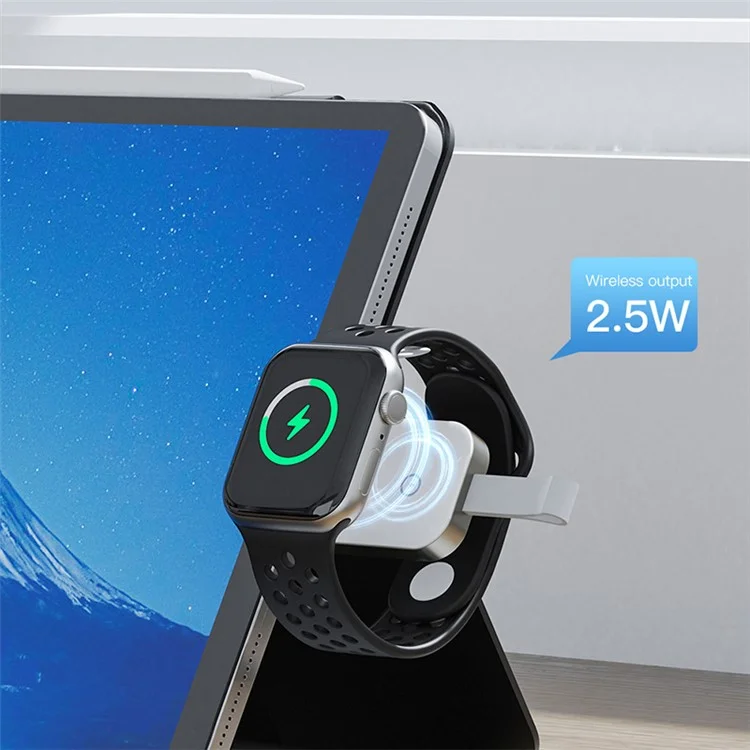 TOTU Zinc Series For Apple Watch Portable Wireless Charger Smart Watch Magnetic Charging Dock - USB-C Plug