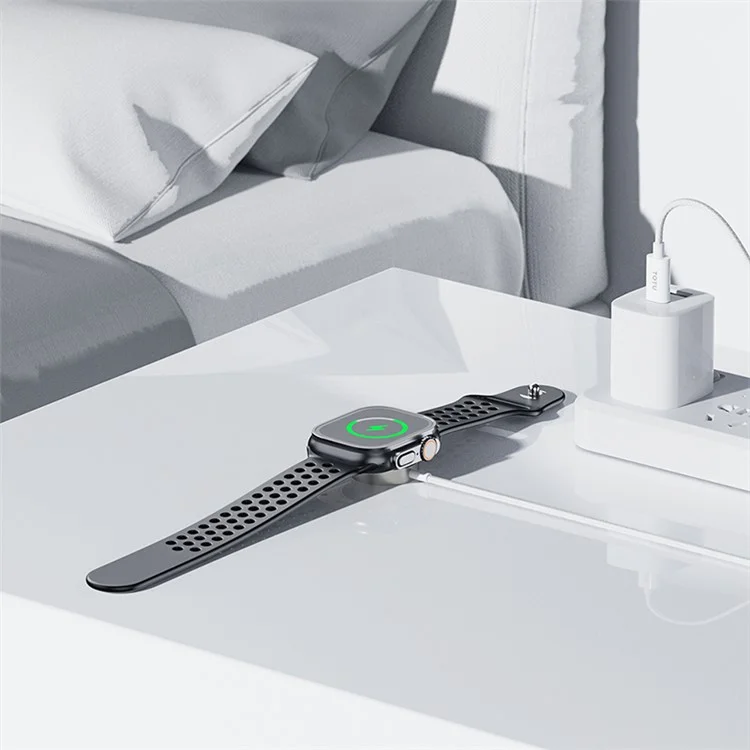 TOTU Zinc Series Para Apple Watch Carregador Sem Fio Magnético Dock de Carregamento com Cabo Trançado - Plug USB-C