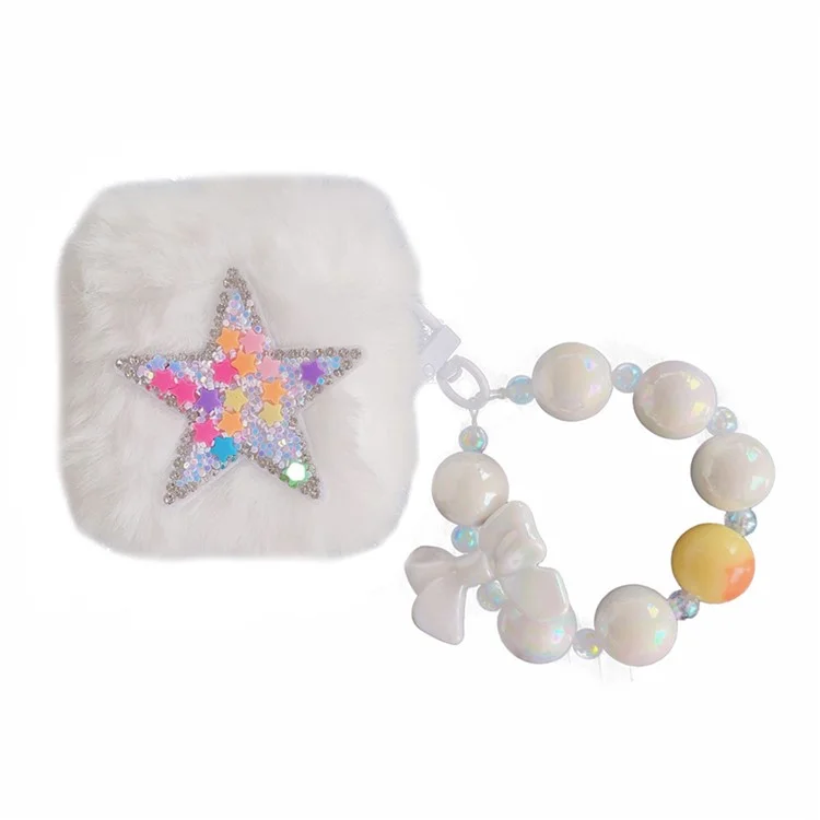 Custodia per cuffie Earphone per AirPods con custodia di ricarica (2016) / (2019) / AirPods con custodia di ricarica wireless (2019) Disegno a stella Copertura per auricolare in peluche