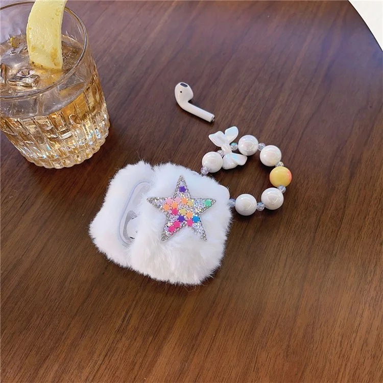 Custodia per cuffie Earphone per AirPods con custodia di ricarica (2016) / (2019) / AirPods con custodia di ricarica wireless (2019) Disegno a stella Copertura per auricolare in peluche