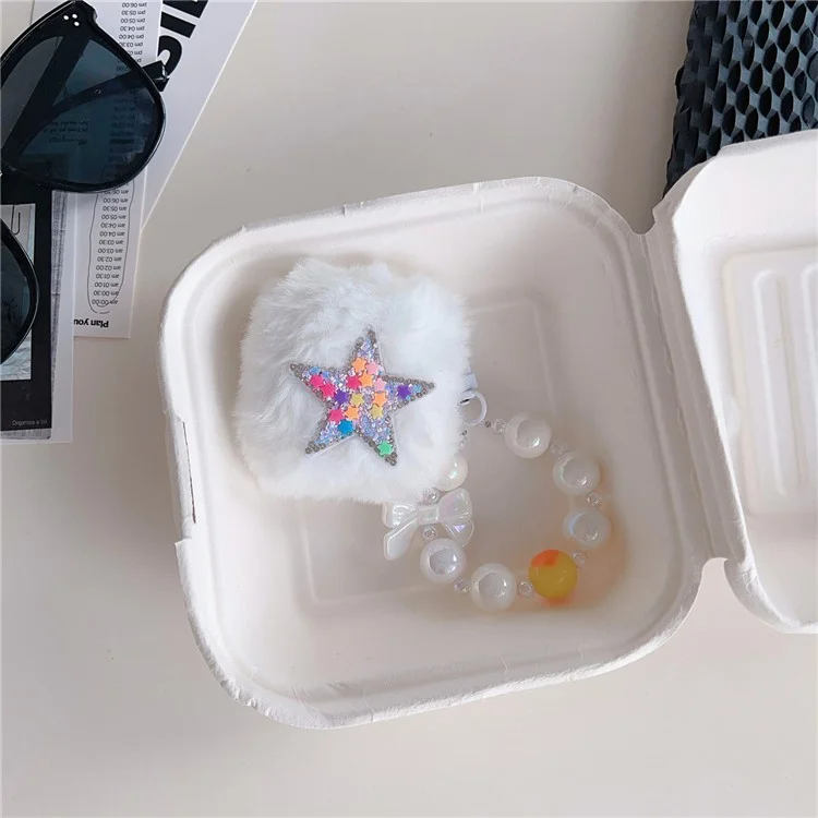 Custodia per cuffie Earphone per AirPods con custodia di ricarica (2016) / (2019) / AirPods con custodia di ricarica wireless (2019) Disegno a stella Copertura per auricolare in peluche