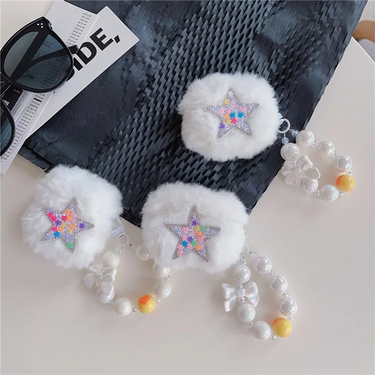 Custodia per cuffie Earphone per AirPods con custodia di ricarica (2016) / (2019) / AirPods con custodia di ricarica wireless (2019) Disegno a stella Copertura per auricolare in peluche