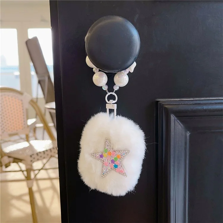 Für Apple AirPods Pro 2 Ohrhörer-Etui, Sterndesign, Bluetooth-Ohrhörer, Plüschüberzug mit Anhänger