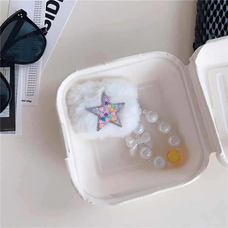 Per Apple AirPods Pro Case Star Design Soft Plush Bluetooth Earphone Cover con Ciondolo
