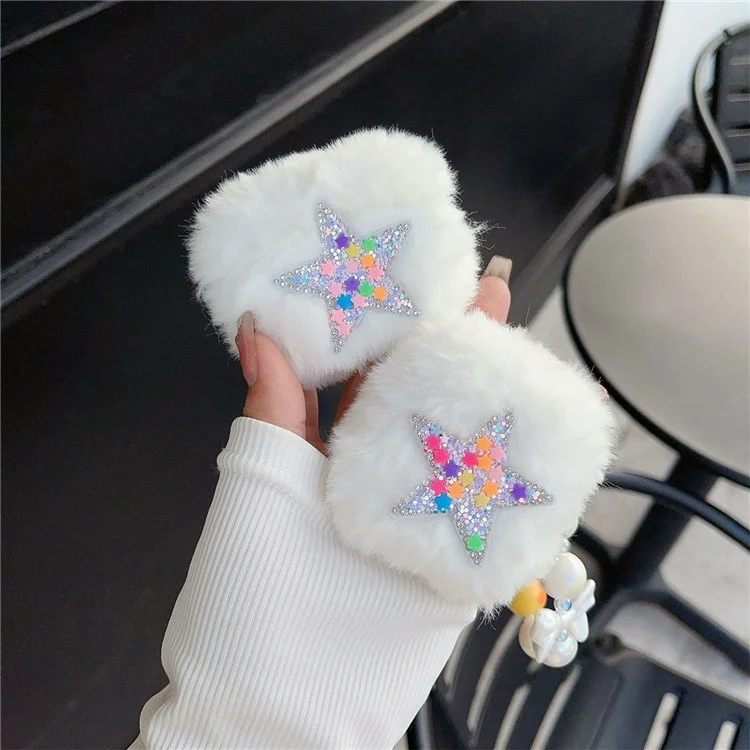 Per Apple AirPods Pro Case Star Design Soft Plush Bluetooth Earphone Cover con Ciondolo