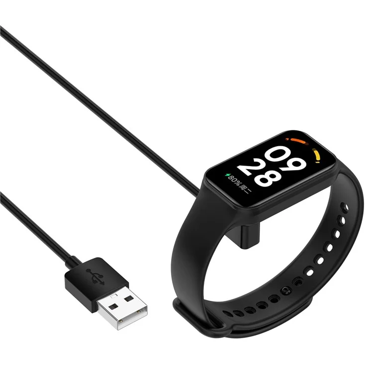 For Xiaomi Smart Band 9 NFC / 9 / 8 Active / 8 / 8 Pro Charging Cable Portable Charging Dock with 1m Cord - Black