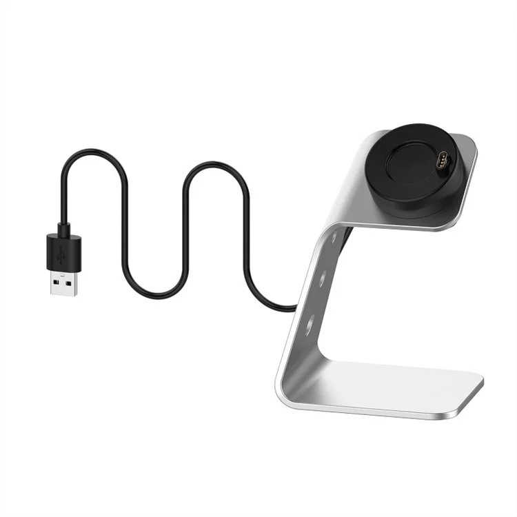 For Garmin Venu 3 / Venu 3S / Vivoactiv 5 Watch Charger Stand Aluminium Alloy Charging Dock with Data Function - Right Port / Silver
