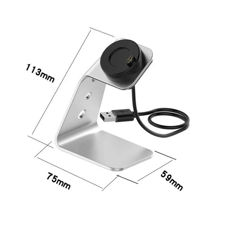 For Garmin Venu 3 / Venu 3S / Vivoactiv 5 Watch Charger Stand Aluminium Alloy Charging Dock with Data Function - Right Port / Silver