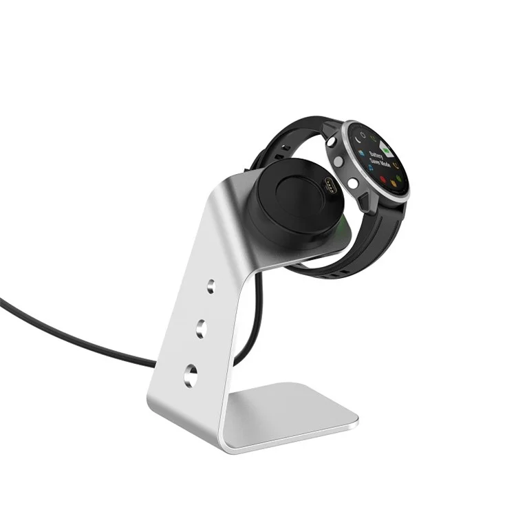 For Garmin Venu 3 / Venu 3S / Vivoactiv 5 Watch Charger Stand Aluminium Alloy Charging Dock with Data Function - Right Port / Silver