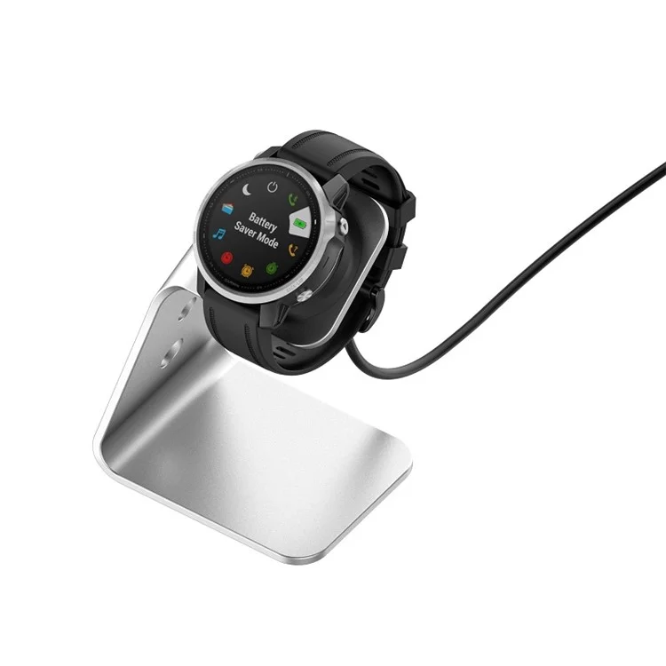 For Garmin Venu 3 / Venu 3S / Vivoactiv 5 Watch Charger Stand Aluminium Alloy Charging Dock with Data Function - Right Port / Silver